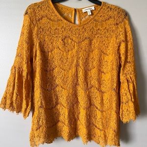 Mustard lace blouse